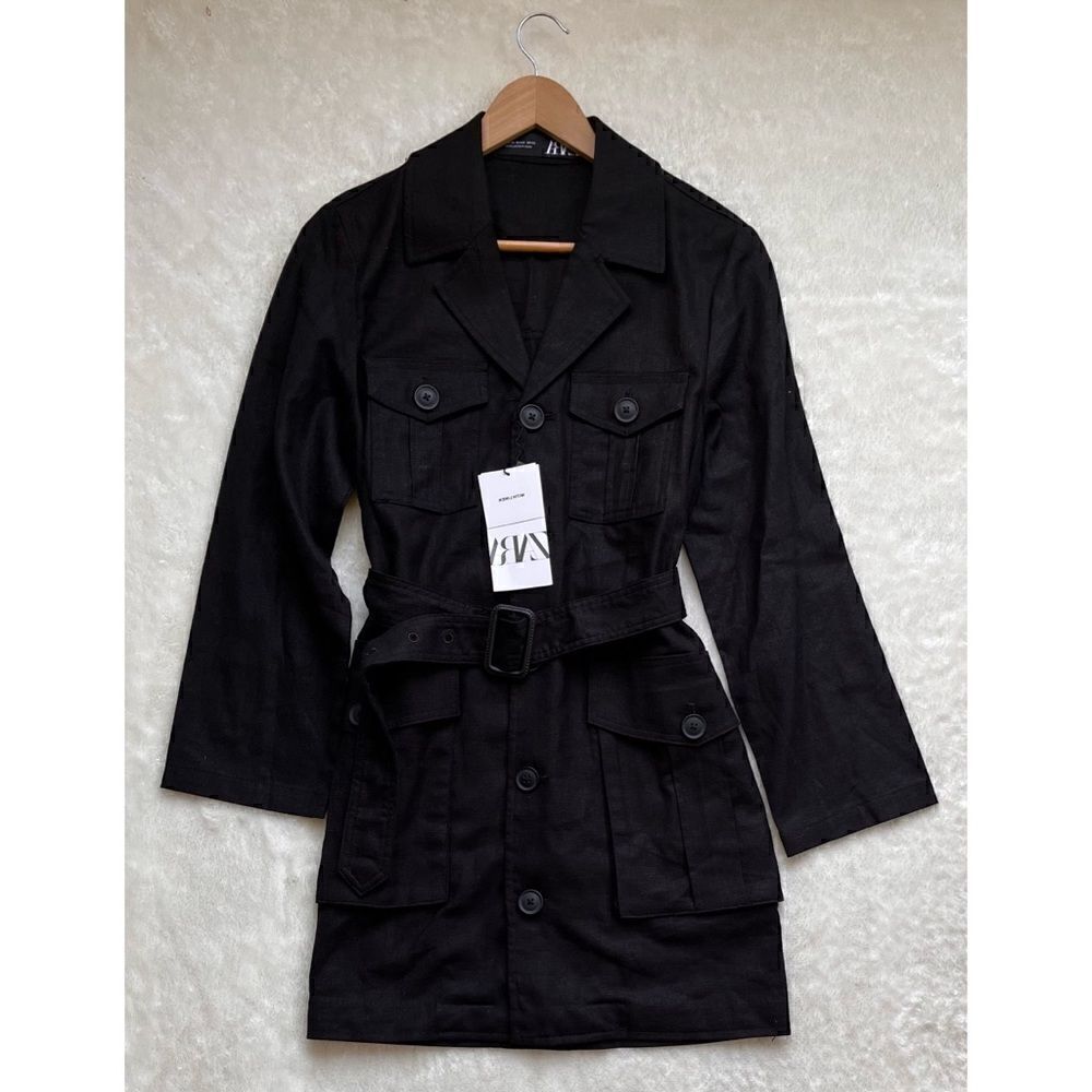 NWT Zara Linen Blend Belted Jacket, Size XS - Picture 13 of 16